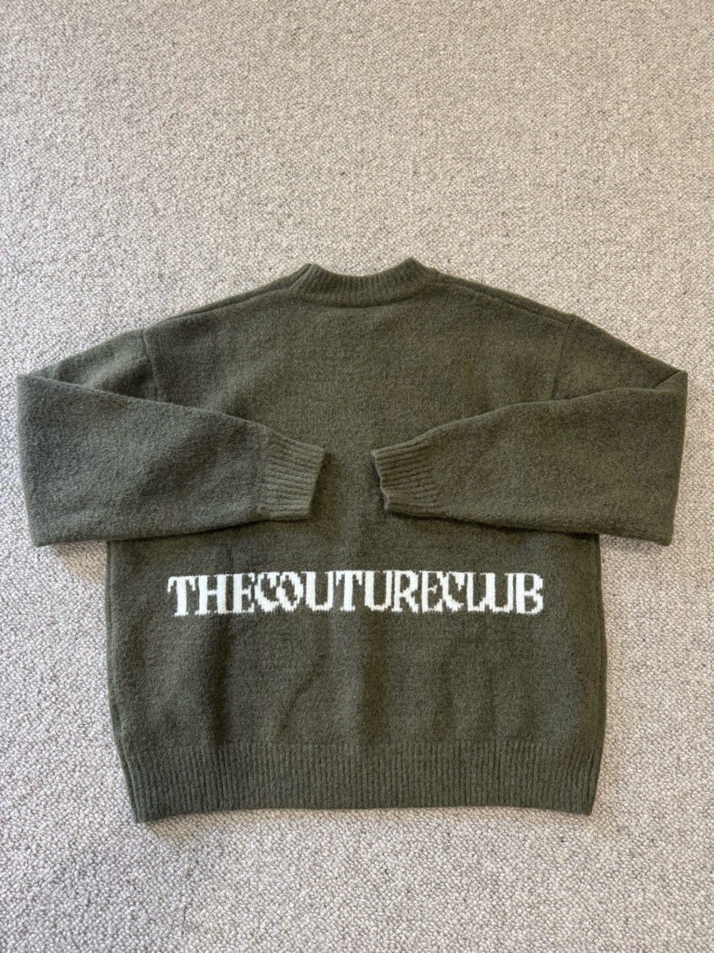 The Couture Club Size XL COPYRIGHT BRUSHED KNIT JUMPER in Khaki